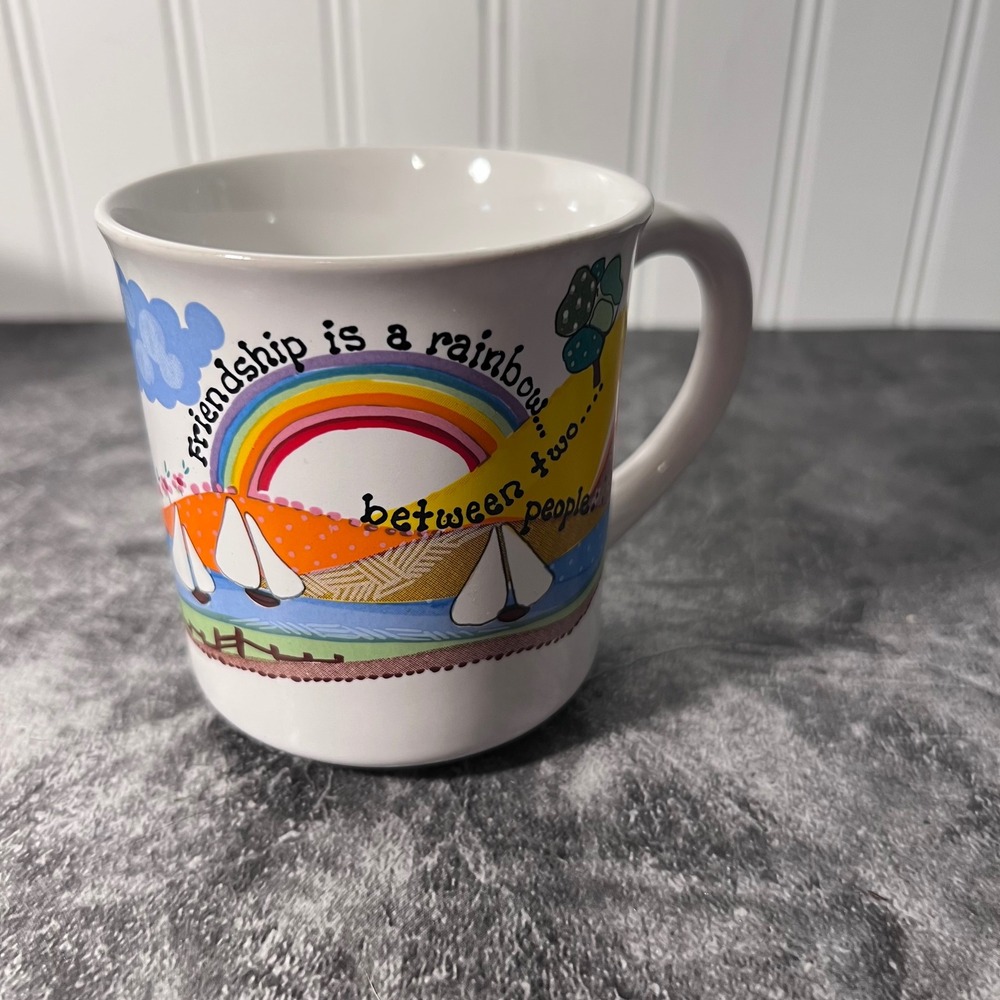 Vintage Friendship Rainbow Coffee Tea Mug | Kitch